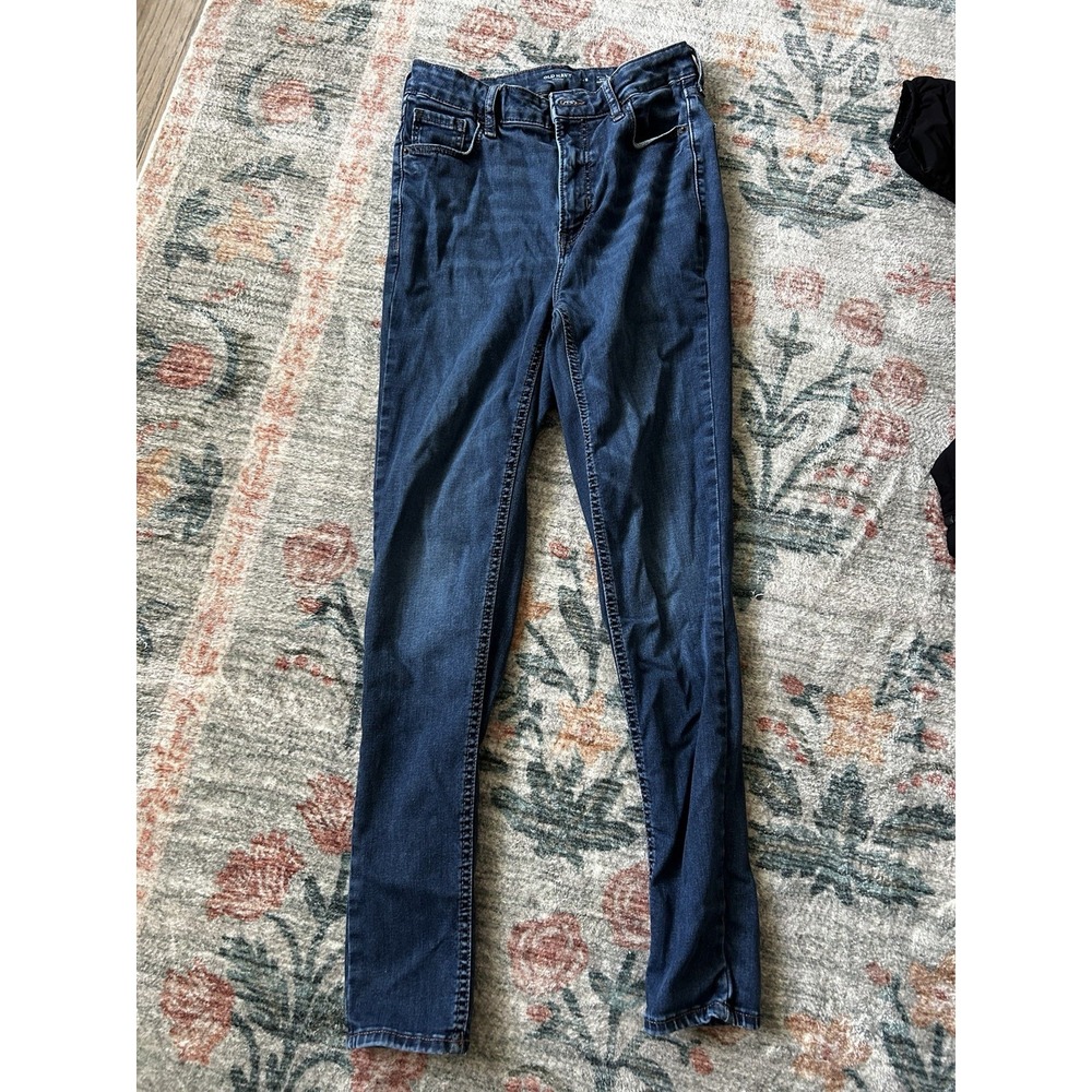 Old Navy Rockstar Super Skinny Jeans Women 2-6 Dark Blue High Rise Fits You